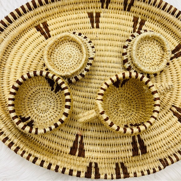 Hand Woven Basket Tray and Coffee/Tea Set - Picture 8 of 14